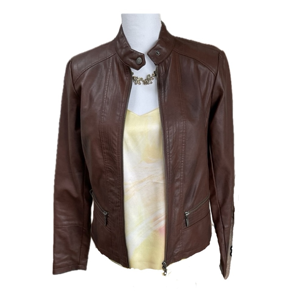 ' Bernardo Vegan Pleather Moto Jacket
